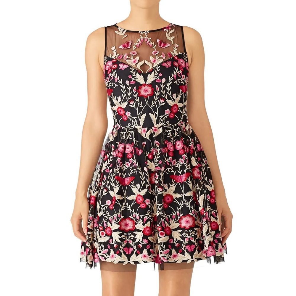 Shoshanna Midnight Bayard Mesh Mini Dress Size 0